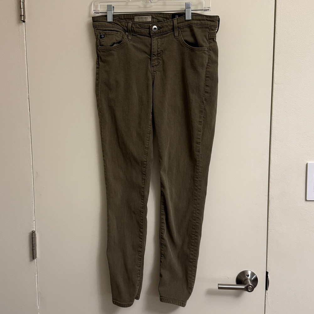 Ag Adriano Goldschmied Olive Jeans “The Stevie” - slim straight ankle